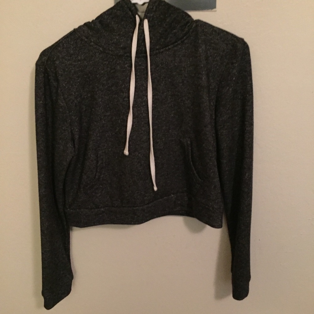 Cropped Heather Grey Hoodie